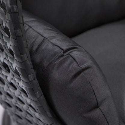 Home Deluxe Polyrattan Hängesessel nur Korb und Kissen TWIN - Schwarz