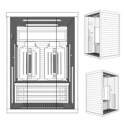Dewello Infrarotkabine SALTCOATS 135cm x 105cm bei TroniTechnik