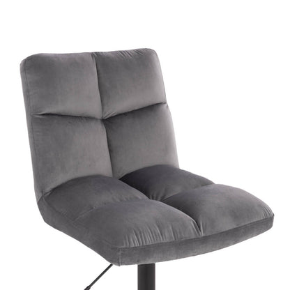 Home Deluxe Barhocker höhenverstellbar 6er Set ACE - Samt Hellgrau