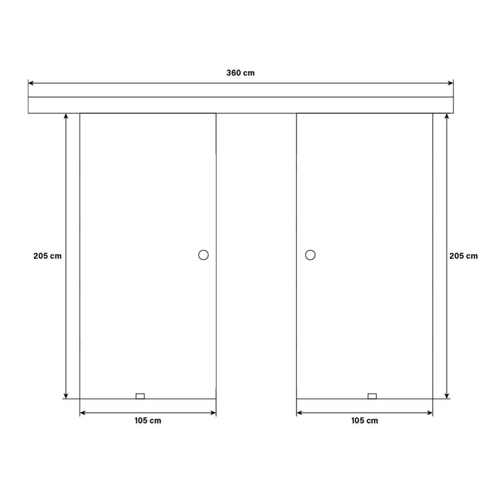 Home Deluxe Doppelglasschiebetür SAPHIR – 205 x 105 cm Milchglas