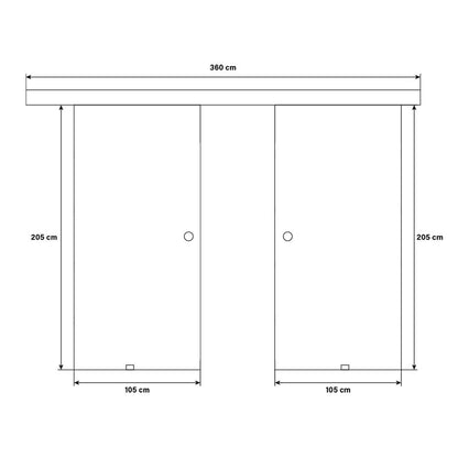 Home Deluxe Doppelglasschiebetür SAPHIR – 205 x 105 cm Milchglas
