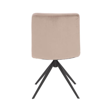 Home Deluxe Esszimmerstuhl drehbar Samt NODA – 8er Set Hellbraun