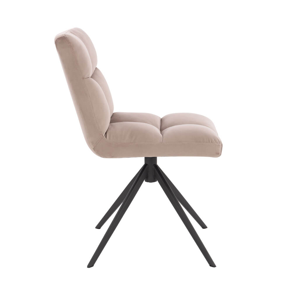 Home Deluxe Esszimmerstuhl drehbar Samt NODA – 8er Set Hellbraun
