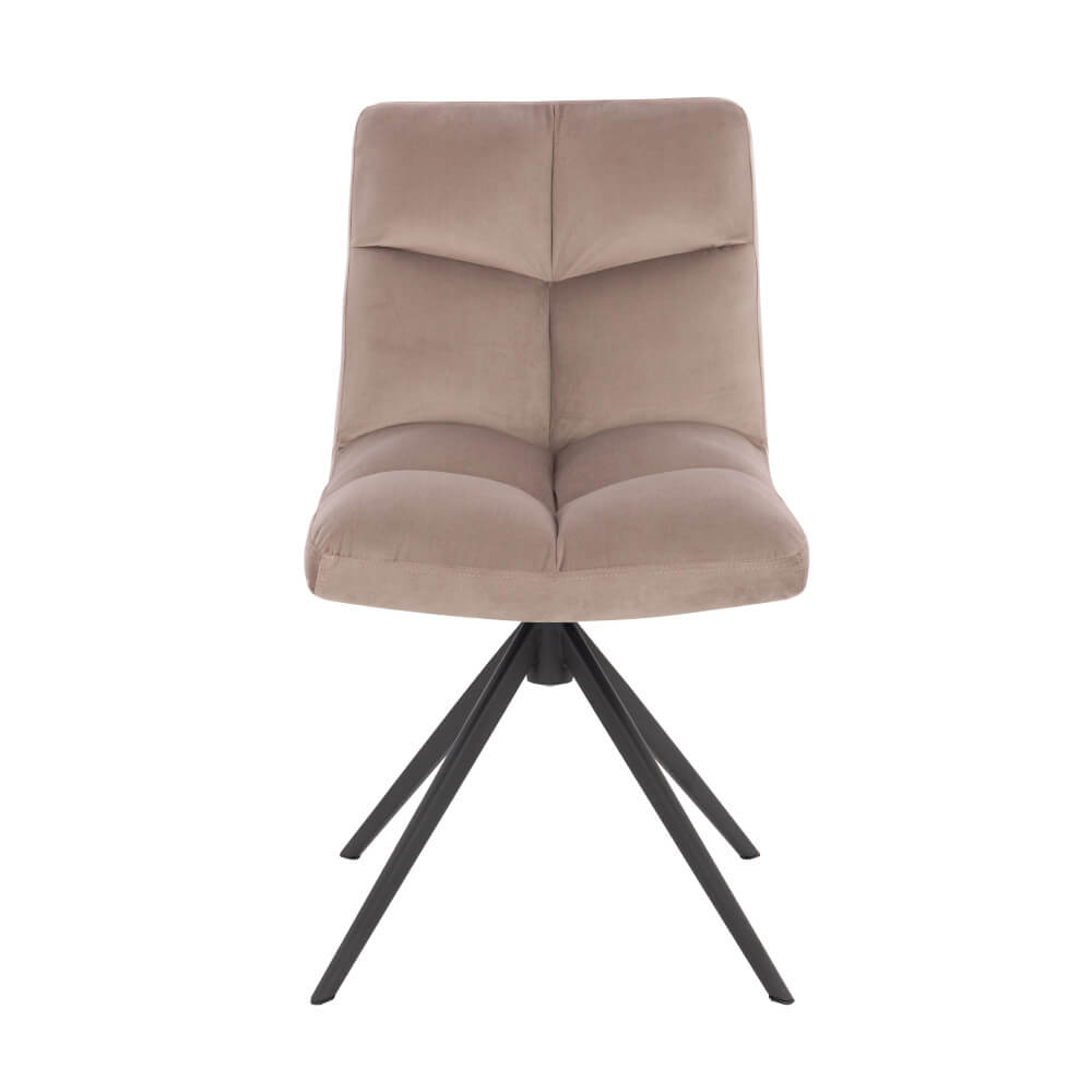 Home Deluxe Esszimmerstuhl drehbar Samt NODA – 8er Set Hellbraun