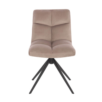 Home Deluxe Esszimmerstuhl drehbar Samt NODA – 8er Set Hellbraun