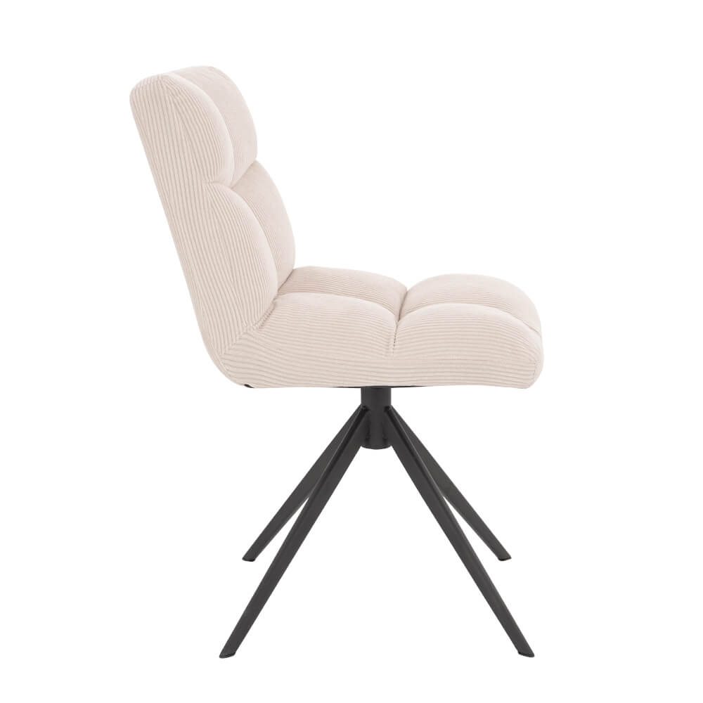 Home Deluxe Esszimmerstuhl drehbar CordNODA – 8er Set Creme
