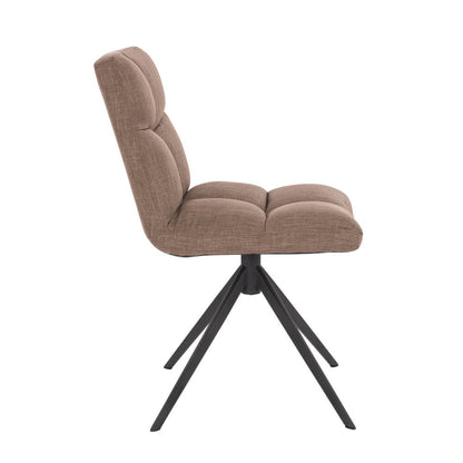 Home Deluxe Esszimmerstuhl drehbar Webstoff NODA – 8er Set Grau / Braun