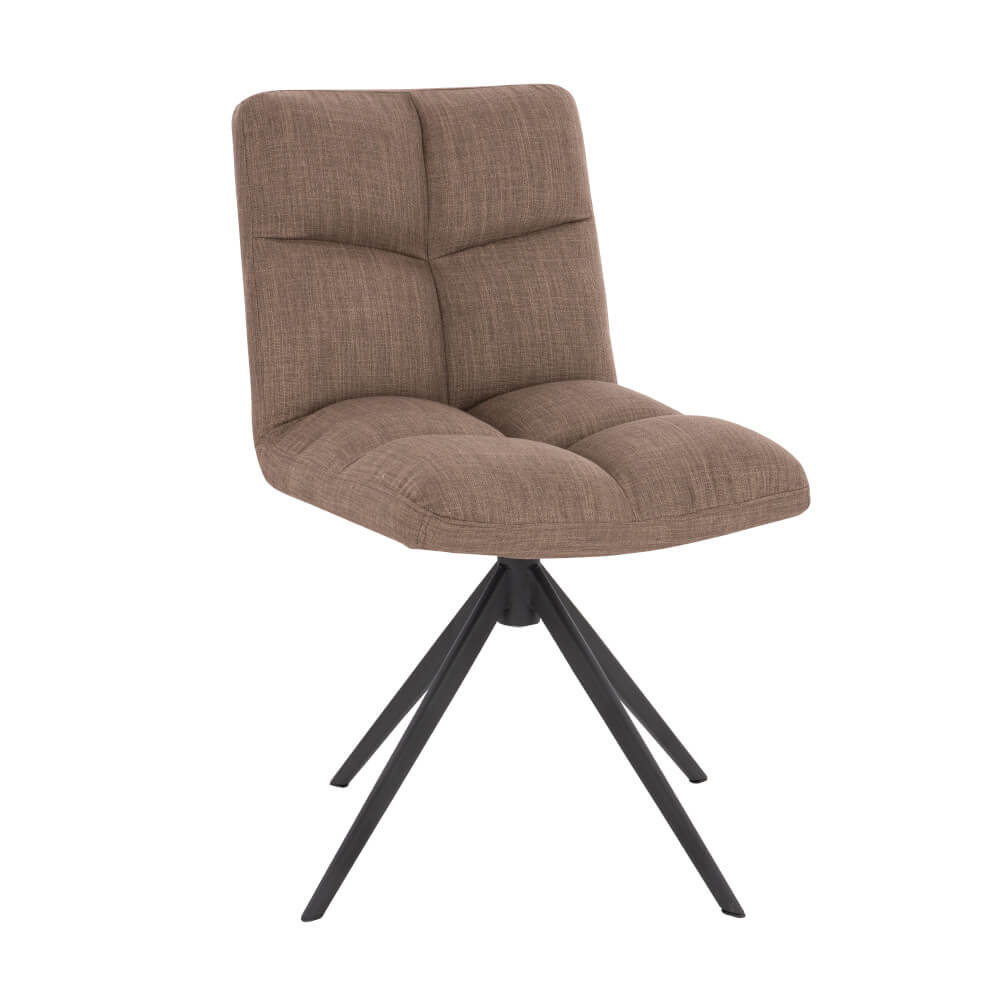 Home Deluxe Esszimmerstuhl drehbar Webstoff NODA – 6er Set Grau / Braun