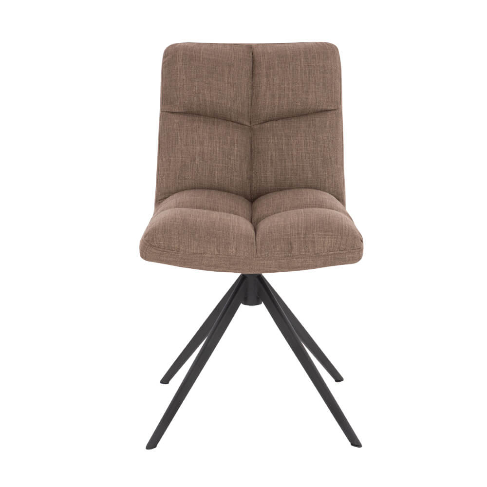 Home Deluxe Esszimmerstuhl drehbar Webstoff NODA – 8er Set Grau / Braun