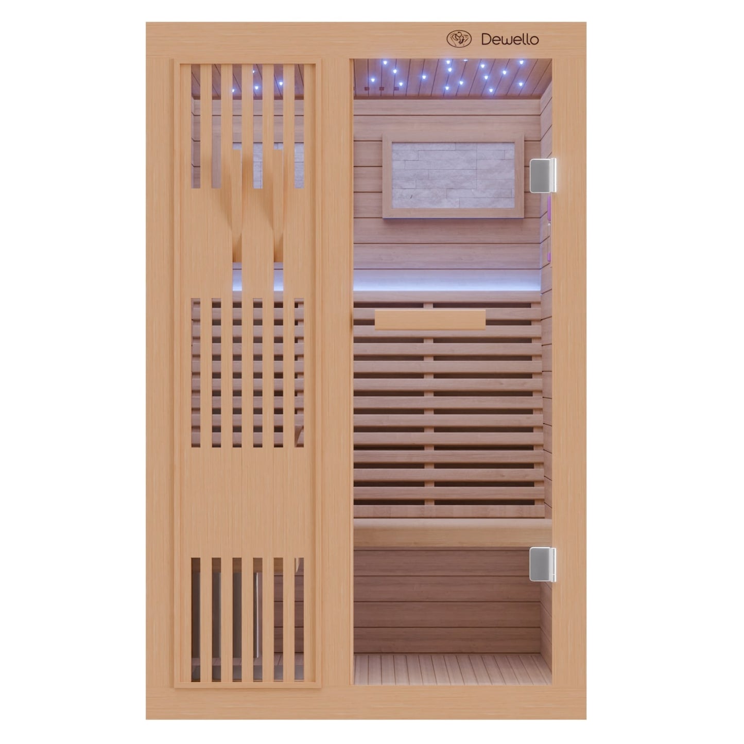 Dewello Finnische Sauna MINTO 120cm x 120cm bei TroniTechnik
