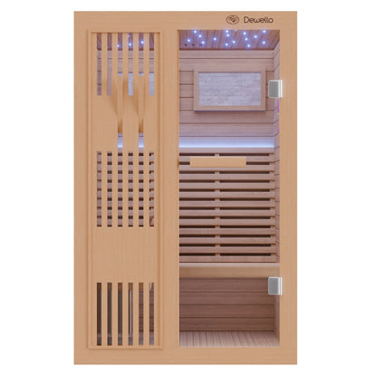 Dewello Finnische Sauna MINTO 120cm x 120cm bei TroniTechnik