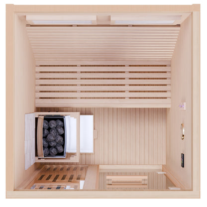 Dewello Finnische Sauna MINTO 120cm x 120cm bei TroniTechnik