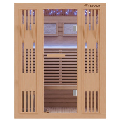 Dewello Finnische Sauna MINTO 150cm x 130cm bei TroniTechnik