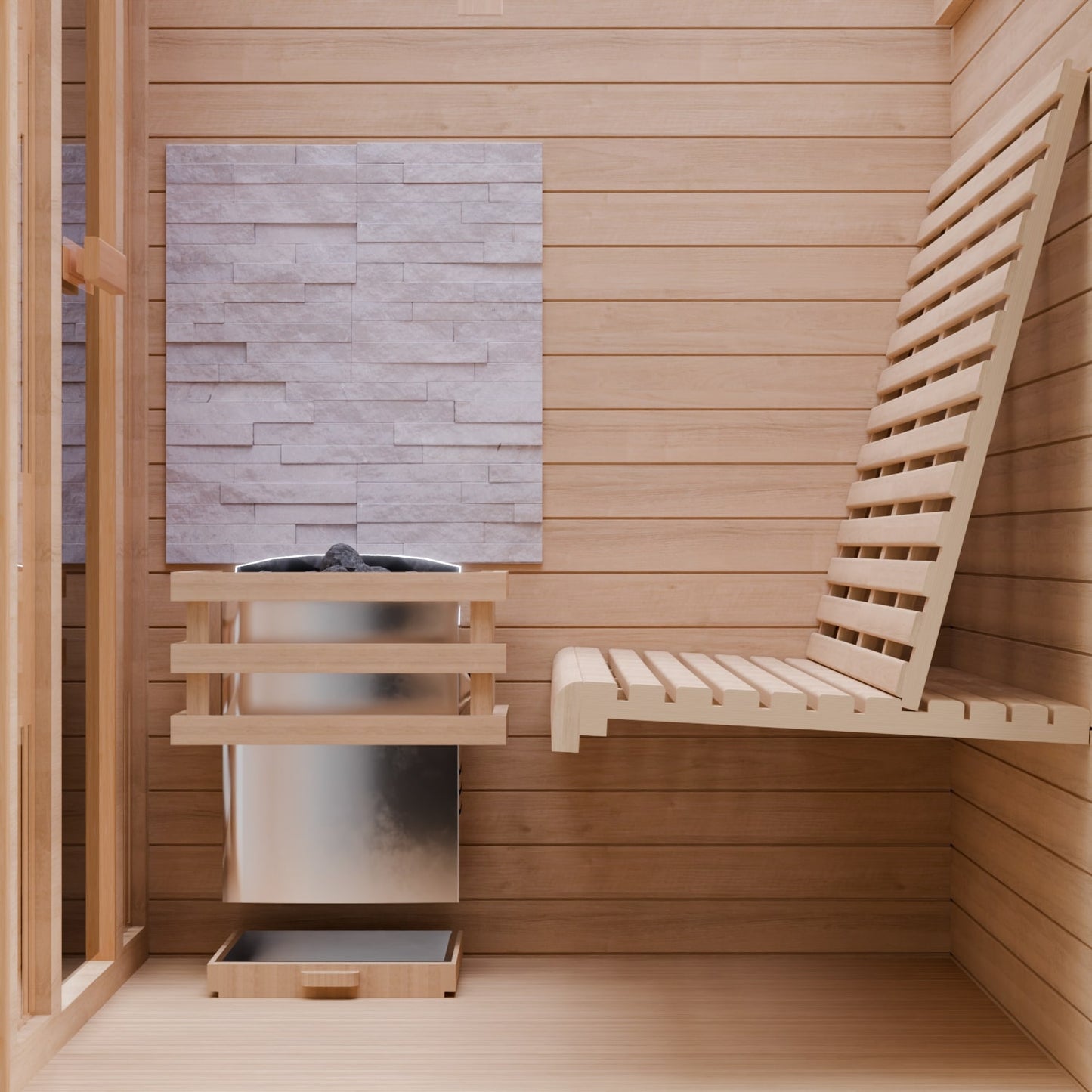 Dewello Finnische Sauna MINTO 150cm x 130cm bei TroniTechnik
