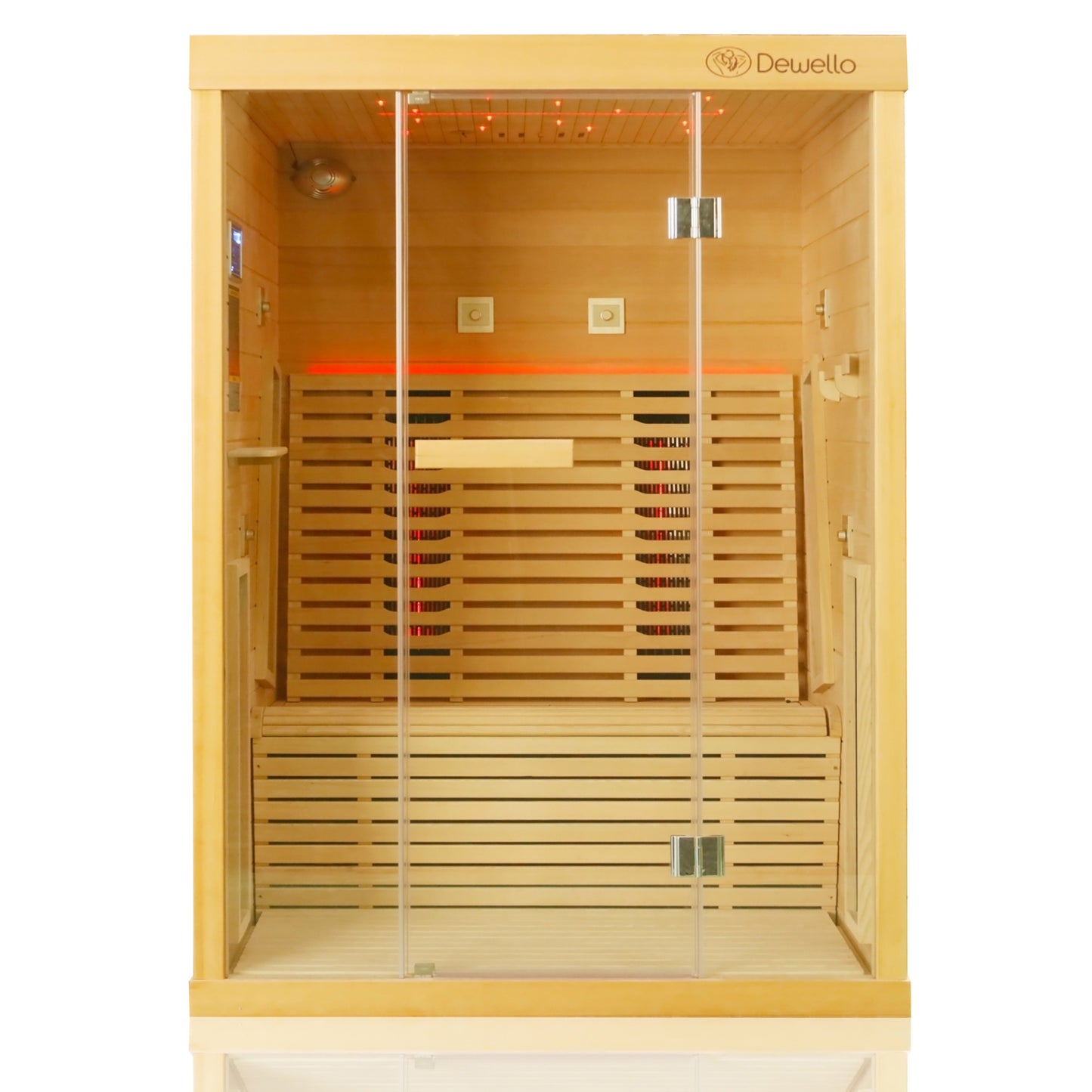 Dewello Infrarotkabine PALERMO 135x120 Vollspektrum bei TroniTechnik