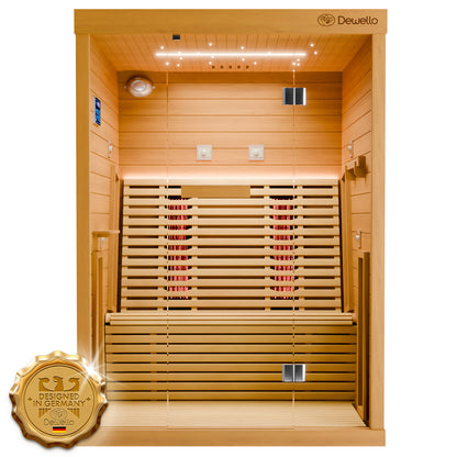 Dewello Infrarotkabine PALERMO 135x120 Vollspektrum bei TroniTechnik