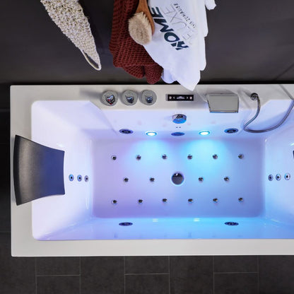Home Deluxe Whirlpool Badewanne mit Lichttherapie LAGUNA PURE M - 180 x 90 cm