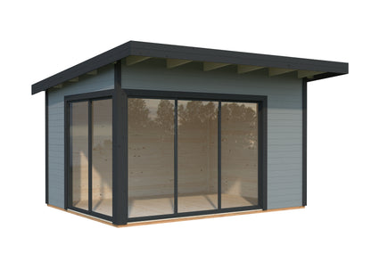 Palmako Andrea 11,2 m2 Slide - Lackiert dunkelgrau RAL7012 + anthrazit RAL7016
