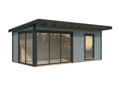Palmako Andrea 17,1 m2 Slide Plus - Lackiert weiß RAL9016 + anthrazit RAL7016