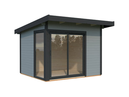 Palmako Andrea 7,5 m2 Slide Plus - Lackiert hellgrau RAL7042 + anthrazit RAL7016