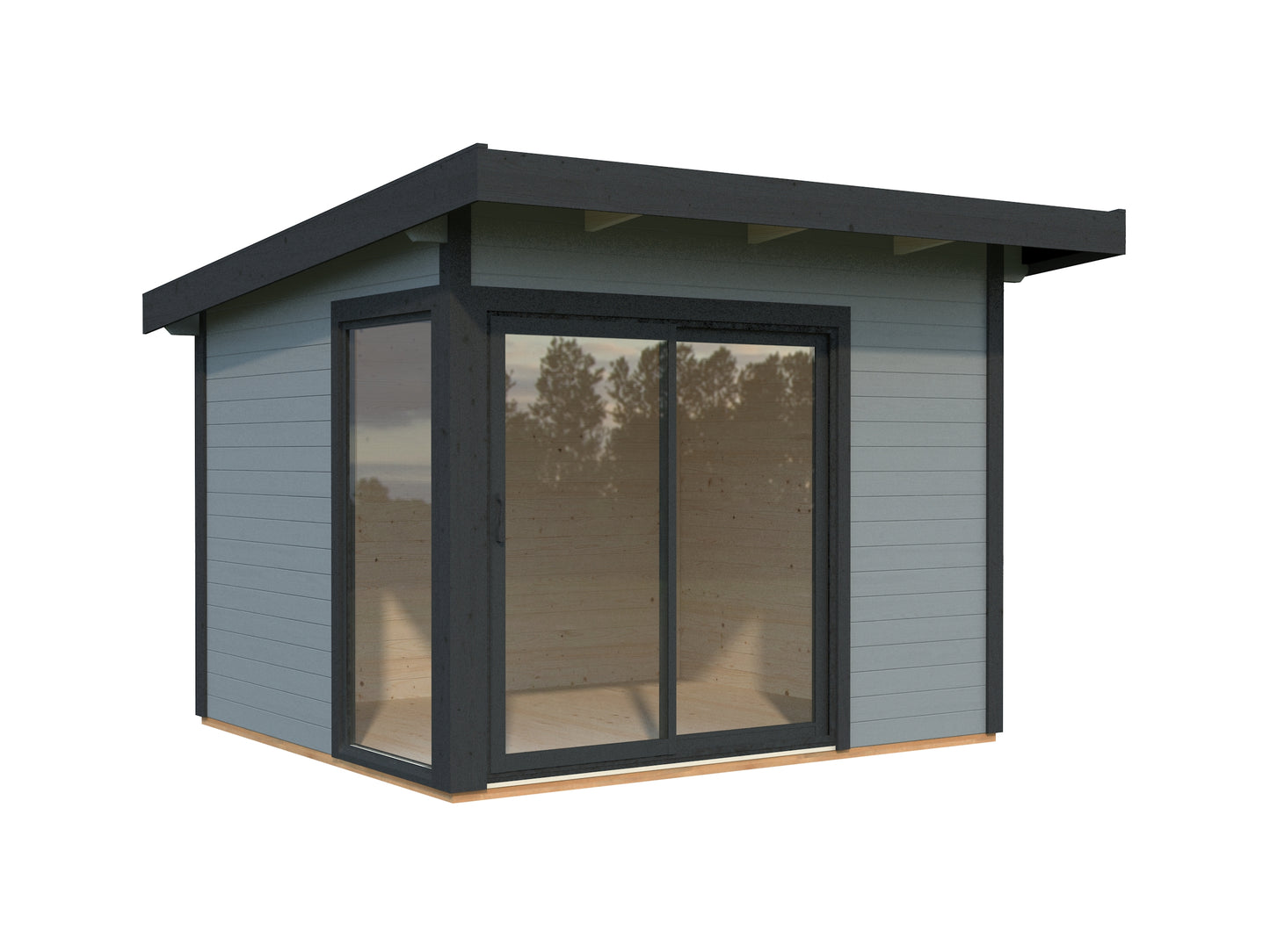 Palmako Andrea 7,5 m2 Slide Plus - Lackiert dunkelgrau RAL7012 + anthrazit RAL7016