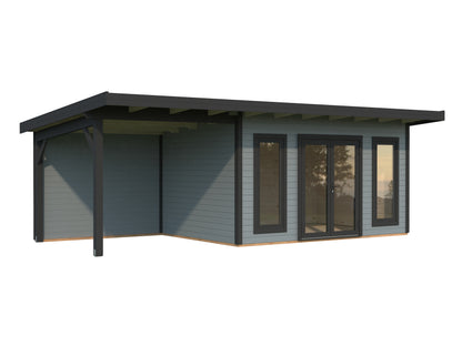 Palmako Aurelia 12,7+7,9 m2 - Lackiert hellgrau RAL7042 + anthrazit RAL7016
