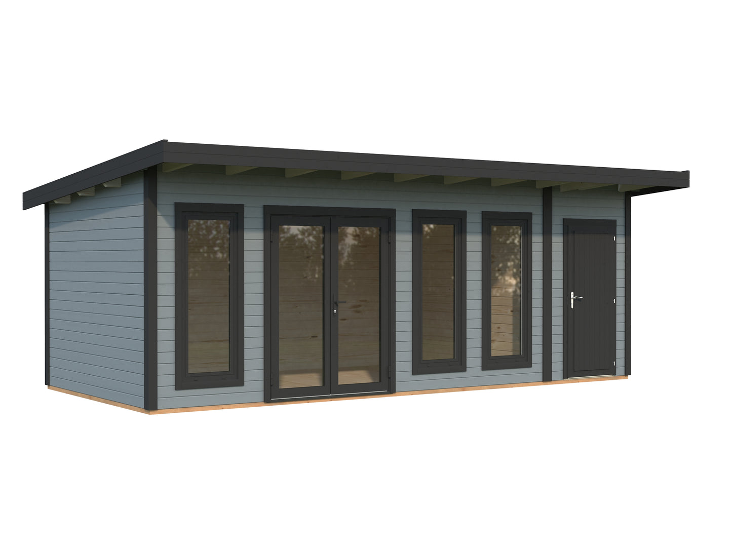 Palmako Aurelia 19,2 m2 - Lackiert hellgrau RAL7042 + anthrazit RAL7016