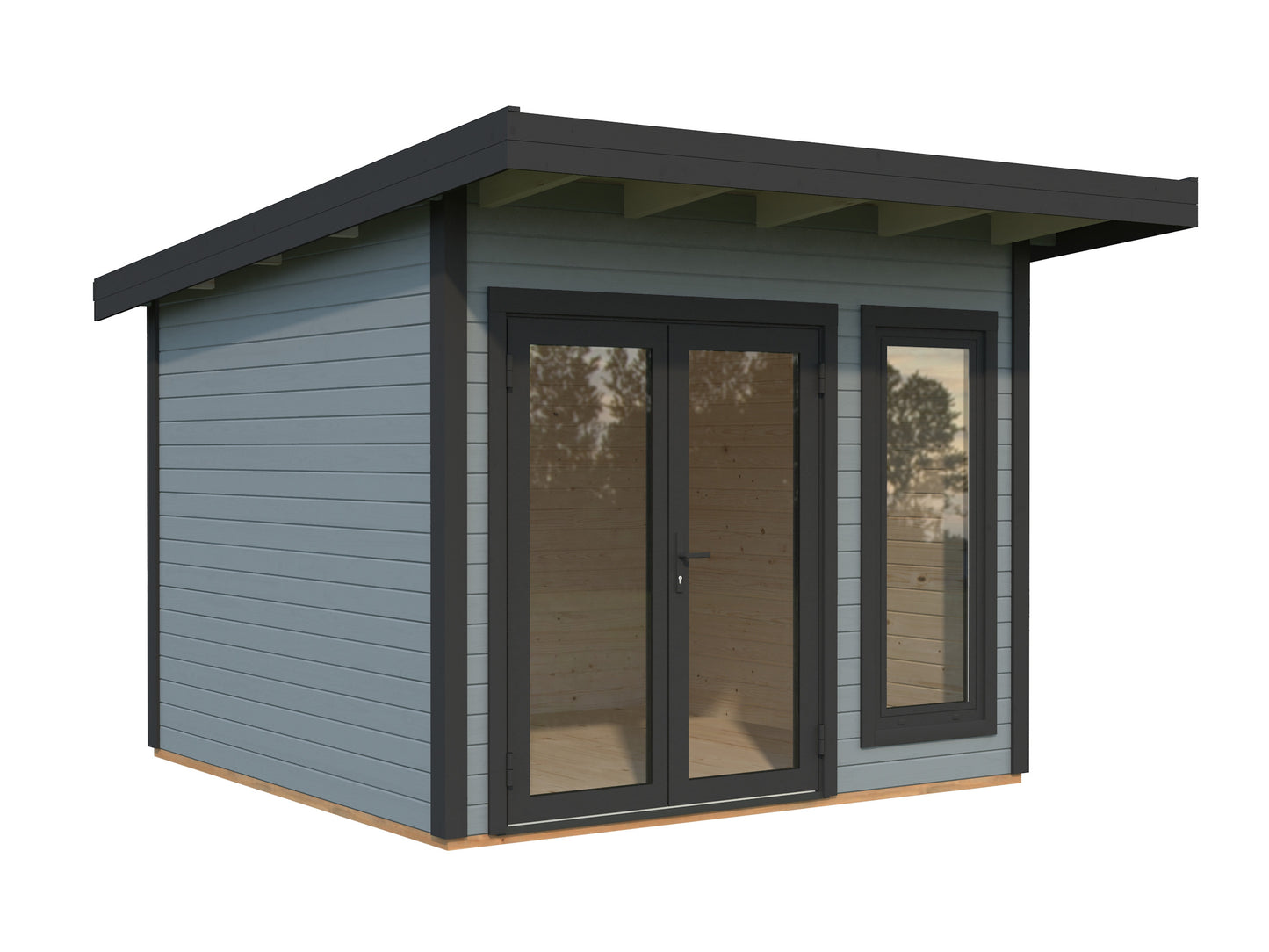 Palmako Aurelia 8,4 m2 - Lackiert dunkelgrau RAL7012 + anthrazit RAL7016