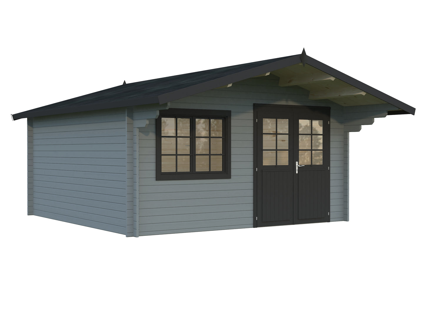 Palmako Britta 17,5 m2 - Lackiert dunkelgrau RAL7012 + anthrazit RAL7016