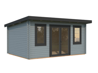 Palmako Lisandra 14,2 m2 - Lackiert hellgrau RAL7042 + anthrazit RAL7016