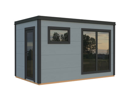 Palmako Grace Sauna 8,2 m2 - Lackiert hellgrau RAL7042 + anthrazit RAL7016
