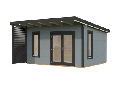 Palmako Grace 14,5 m2 - Lackiert dunkelgrau RAL7012 + weiß RAL9016