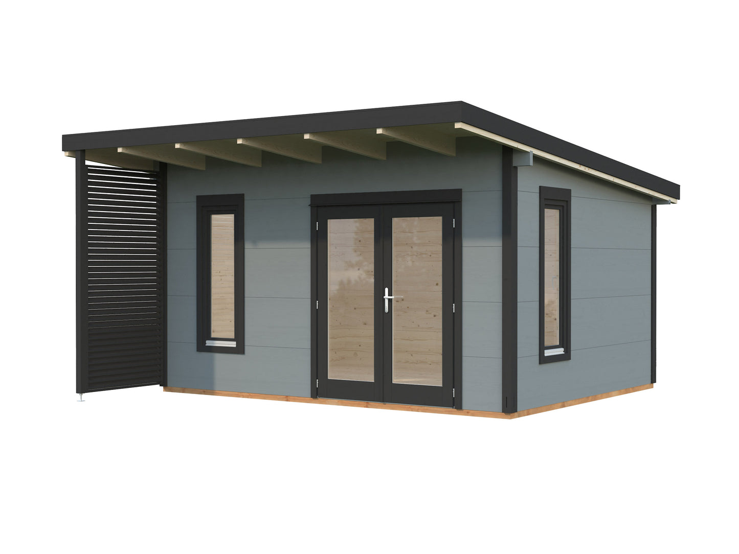 Palmako Grace 14,5 m2 - Lackiert hellgrau RAL7042 + anthrazit RAL7016