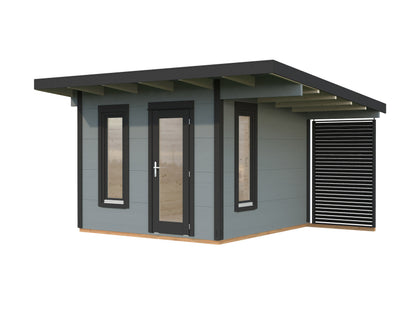 Palmako Grace 8,1+4,1 m2 - Lackiert dunkelgrau RAL7012 + anthrazit RAL7016