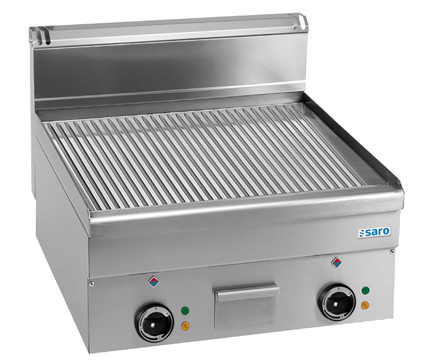 SARO Elektrogrillplatte, gerillt,Aufti.,600x600, EFT66R