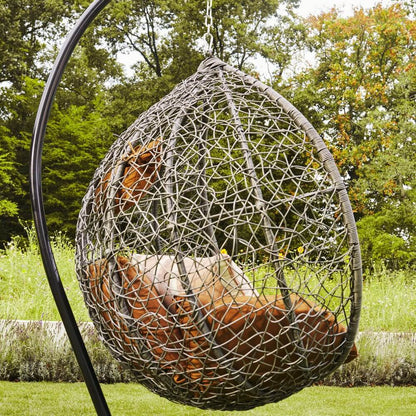 Home Deluxe Polyrattan Hängesessel mit Regenabdeckung CIELO - Grau/Braun