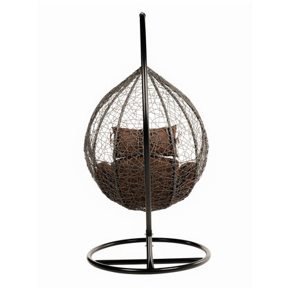 Home Deluxe Polyrattan Hängesessel mit Regenabdeckung CIELO - Grau/Braun
