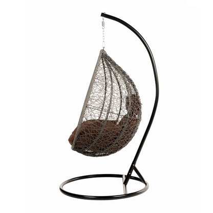 Home Deluxe Polyrattan Hängesessel mit Regenabdeckung CIELO - Grau/Braun