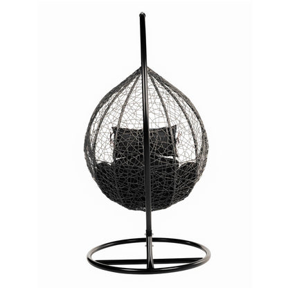 Home Deluxe Polyrattan Hängesessel mit Regenabdeckung CIELO - Schwarz