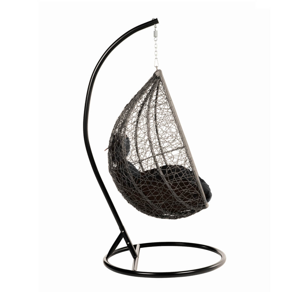 Home Deluxe Polyrattan Hängesessel mit Regenabdeckung CIELO - Schwarz