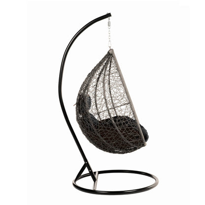 Home Deluxe Polyrattan Hängesessel mit Regenabdeckung CIELO - Schwarz