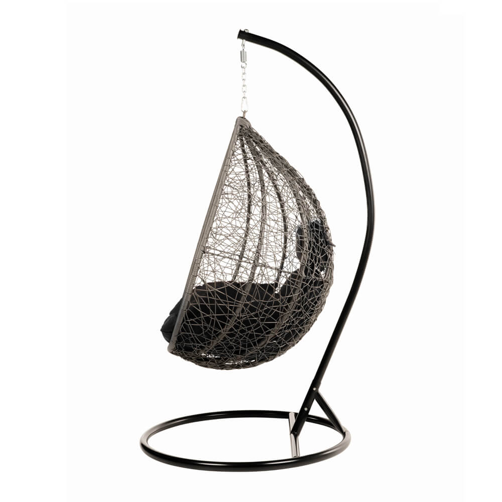 Home Deluxe Polyrattan Hängesessel mit Regenabdeckung CIELO - Schwarz