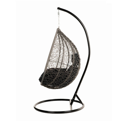 Home Deluxe Polyrattan Hängesessel mit Regenabdeckung CIELO - Schwarz