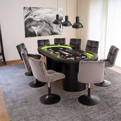 Home Deluxe Barhocker höhenverstellbar 8er Set ACE - Samt Hellgrau