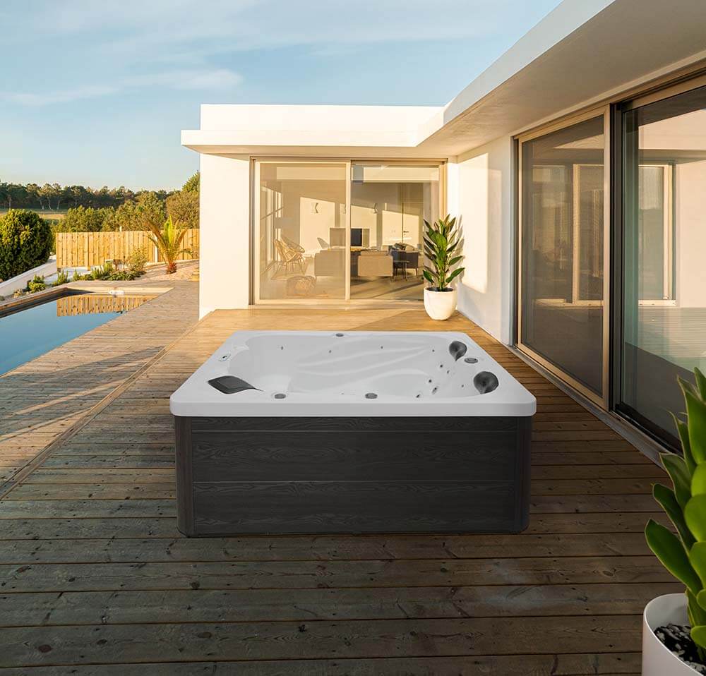 Home Deluxe Outdoor Whirlpool SUNSET PURE - 220 x 156 cm für 3 Personen