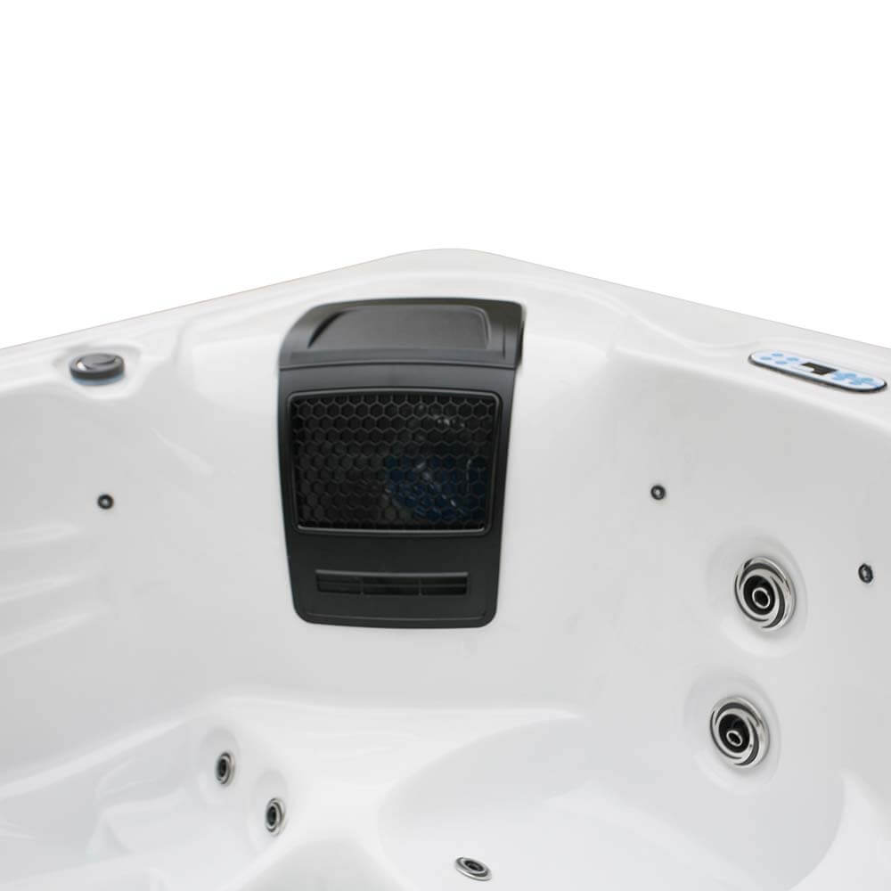 Home Deluxe Outdoor Whirlpool mit Treppe und Thermoabdeckung SUNSET - 220 x 156 cm für 3 Personen