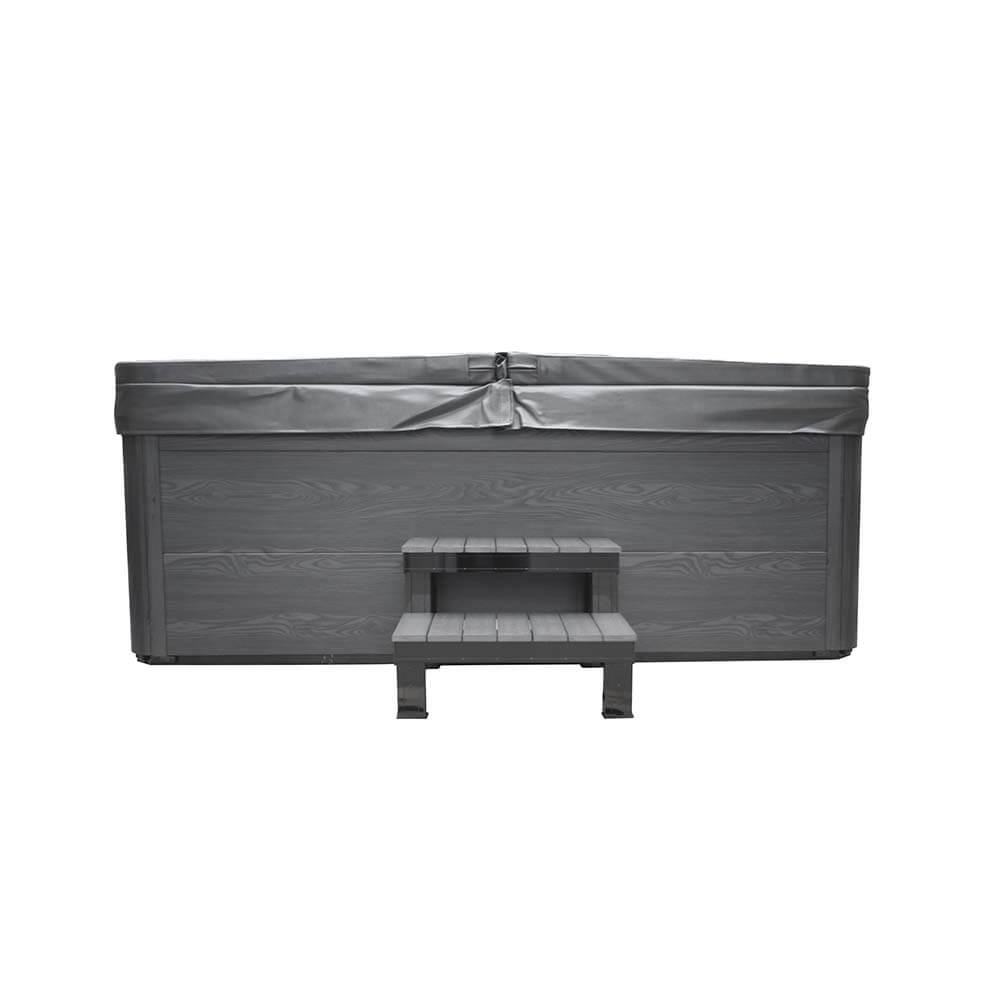 Home Deluxe Outdoor Whirlpool mit Treppe und Thermoabdeckung SUNSET - 220 x 156 cm für 3 Personen