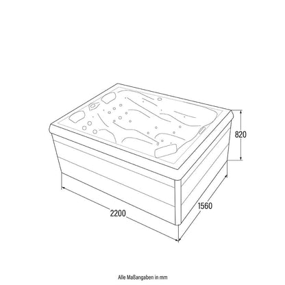 Home Deluxe Outdoor Whirlpool SUNSET PURE - 220 x 156 cm für 3 Personen