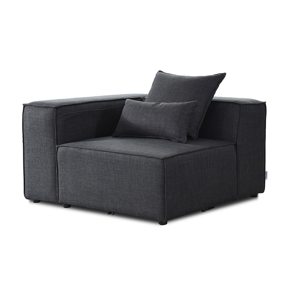 Home Deluxe Modulares Sofa Linkes Ecksofa VERONA - 120 x 70 cm Anthrazit