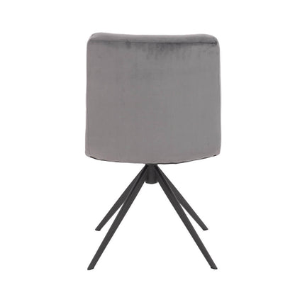 Home Deluxe Esszimmerstuhl drehbar Samt NODA – 6er Set Hellgrau